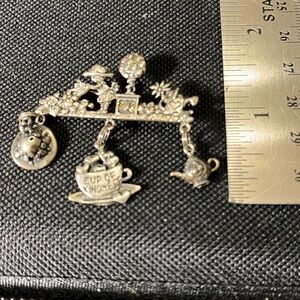 Vintage Mary Englebreit silver brooch